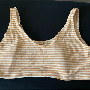 Old Navy Yellow and White Bikini Top with Stripes